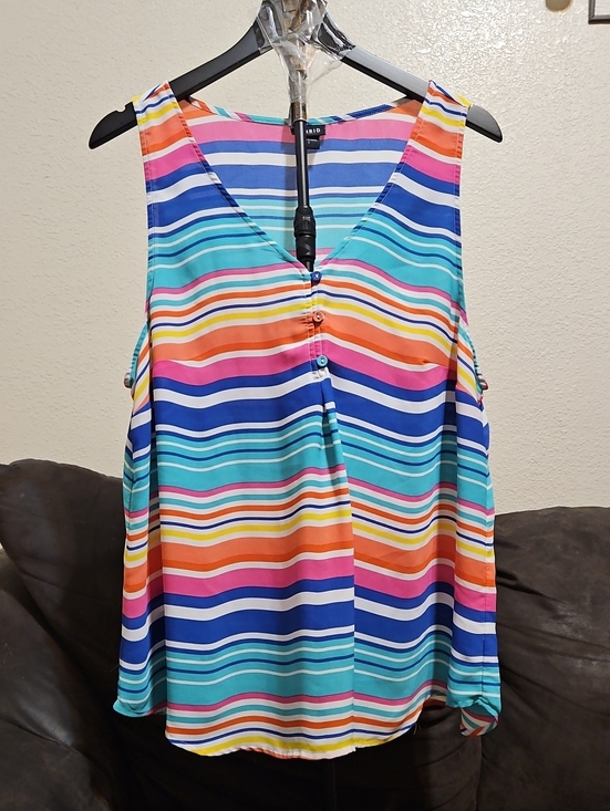 torrid Tops - torrid Multicolor Striped V-Neck Sleeveless Camisole